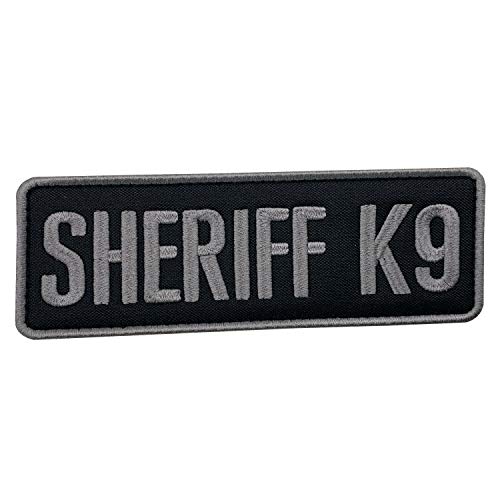 uuKen Embroidery Subdued Gray Grey Deputy Sheriff K9 Unit Department Patch 6x2 inches with Hook Fastener Back for Tactical Vest Jackets Uniform (Black and Gray, Medium 6"x2")