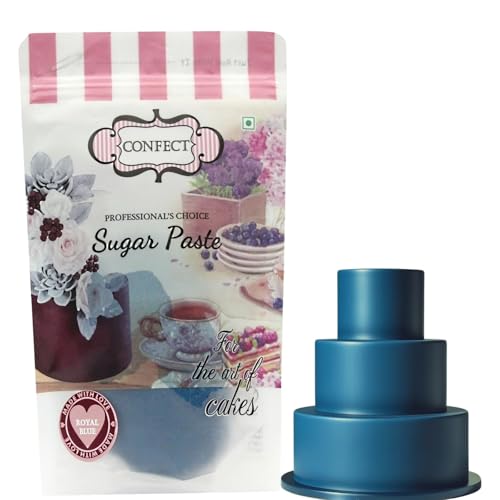 Image of Confect Royal Blue Sugar Paste Fondant | Easy-to-Roll Edible Fondant for Cake Decorating | Smooth Finish Fondant | Chef's Choice for Cake Toppers & Decorations | Vegan, Gluten-Free, Nut-Free, Palm Oil-Free- 1 Kg