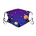 Produktbild Gugavivid 1 Stücke Mundschutz Erwachsene Baumwolle Halloween Cartoon Druck Verstellbarer Hängendes Ohr StaubschutZ, Atmungsaktive Waschbar Half Face Halstuch für Damen und Herren(1PC,E)
