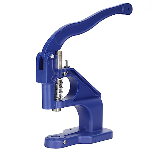 Keenso Máquina de Prensa Manual de Alta Resistencia para una Fácil Instalación de Cierres a Presión y Botones de Remache, Herramienta de Aluminio Liviana para Manualidades y Proyectos, Color Azul