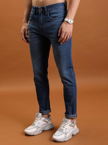 Image of Highlander Men's Straight Fit Jeans | Mid Rise | Stretchable | Sleek & Contemporary | Designed for Comfort & Ease of Movement| Jeans for Man