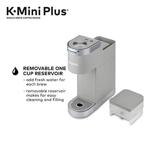 Keurig K-Mini Plus Coffee Maker, Single Serve K-Cup Pod Coffee Brewer, 6 To 12 Oz. Brew Size, Stores Up To 9 K-Cup Pods, Studio Gray #TOP7