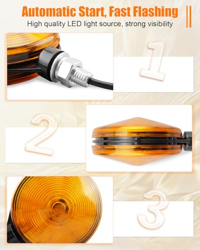 Feux de détresse ambrés Kubota pour remplacer la pièce 3C08175870 - 3