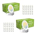 DAMINY 24 Pack 6 Inch/24 Pack 4 Inch LED Recessed Light with Junction Box,5CCT,Ultra-Thin,High Brightness-ETL