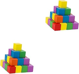 COHEALI 100 Peças Mini Blocos De Madeira Artesanato Suprimentos Empilhamento Cubo De Artesanato De Madeira Mini Cubo De Madeira Bloco Quadrado De Madeira De Bambu Pequeno Bloco DIY Cubo