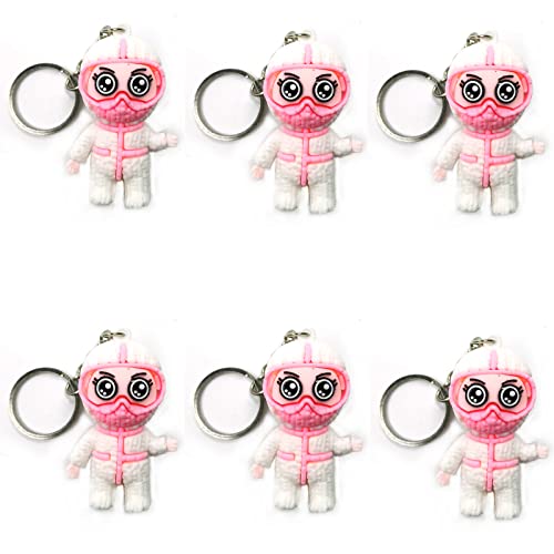 DONY 6 Morceaux Porte CléS InfirmièRe,Porte-CléS de PoupéE D'InfirmièRe,Accessoires de Cadeau D'InfirmièRe,Parfait Comme Cadeau pour les InfirmièRes Anti-éPidéMiques de L'HôPital (Rose) Cover