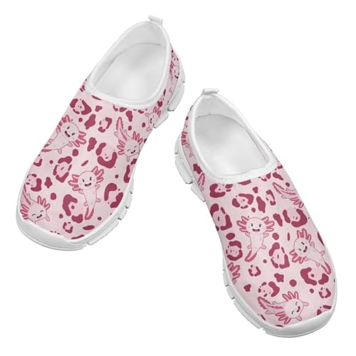 Kids Slip On Walking Shoes for Girls Breathable Mesh Casual Shoes Loafers Non Slip Lightweight Comfort Sneakers Spring School Day White Sole Size 11-15