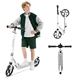 Nattork Kick Scooter for Kids 6+ Years Teens Adults - 220LB Weight Capacity, Front Shock Absorber and Adjustable Handlebar - Smooth Ride with 8