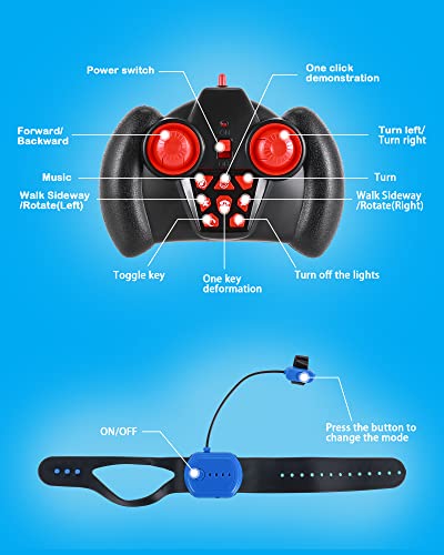 Gesture Sensing Rc Stunt Car For 6-12 Year Old Boy Birthday Gift 4Wd Hand Remote Control Car With Light And Music 2.4G Twist Stunt Off Road Rc Car For Kids Age 7 8 9 10 11 Year Old #TOP6