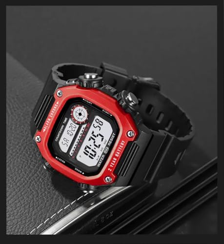 Image of Time Up Digital Dial Finer-Quality Material Square Shape Waterproof,Alarm,Night-Light Watch for Men & Women- WF124-X