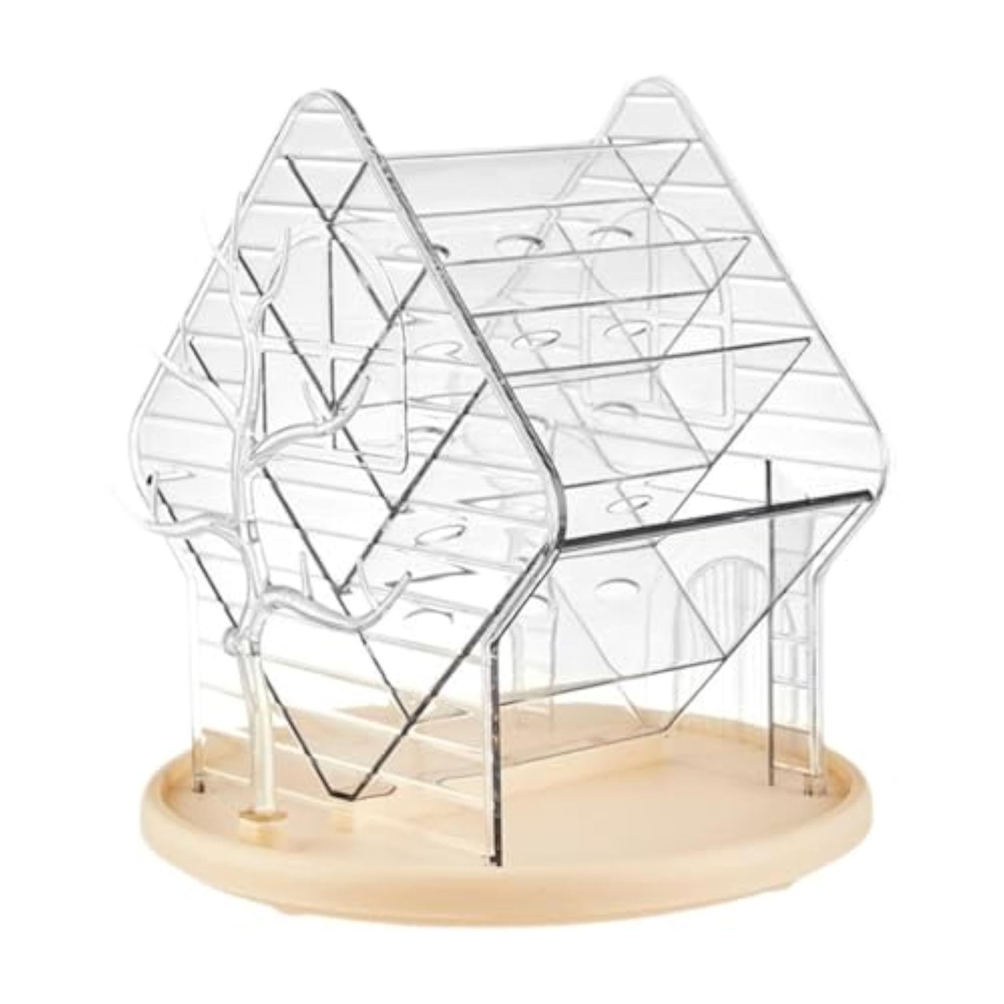 360° Rotating Makeup Brush Holder, Clear