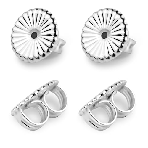 Earring Backs for Droopy Ears - 2 Pairs 925 Sterling Silver Jumbo Earring Backs Replacements for Heavy Earring,Secure Earring Lifters for Heavy Earring, Hypoallergenic Earring Backs for Studs