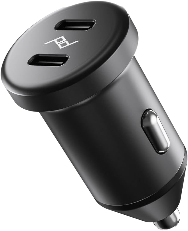 Peak Design Premium Dual USB-C Car Charger – 45W Total Output, Compact Metal Car Adapter, Fast Charging Compatible with iPhone, Android, Tablets & More – Low Profile Aluminum Build