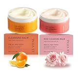 Cleansing Balm Zero Residue, Makeup Remover for All Skin Types, Large Size Hydrating Facial Oil Cleanser, 1-Step Deep Cleanse, with Plant Essential Oil (2 Pack)