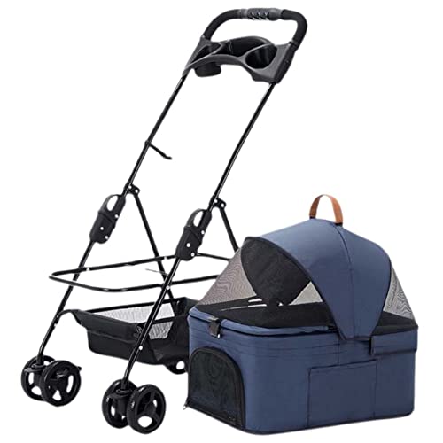 LZHUYE Cochecito para Perros, Cochecito para Perros, Cochecito para Mascotas Easipet, cochecitos para Mascotas, cochecitos de Metal de 20 kg, Cesta de Almacenamiento Plegable para Cochecito deporti