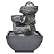 Zimmerbrunnen Elegante Harz-Desktop-Brunnen-Dekoration, Heim-Landschaftsornament Mit Lichtkugel, Leise Tauchpumpe, Heimornament, Landschafts-Kristallkugel, 19 X 13 X 13 cm (Eu 220)