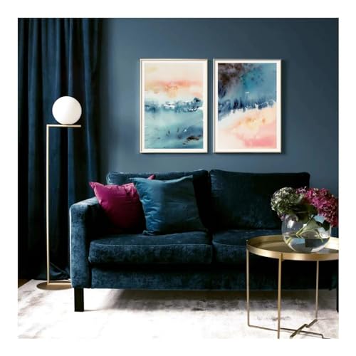 Impressions art mural abstrait rose ciel ocean coucher de soleil pour salon