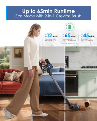Image of Tineco Pure ONE S30 Cordless Vacuum Cleaner, 150AW Powerful Suction, Zero Tangle Brush, Up to 65min Runtime, Stick Vacuum Cleaner for Pet Hair, Carpet & Hard Floor