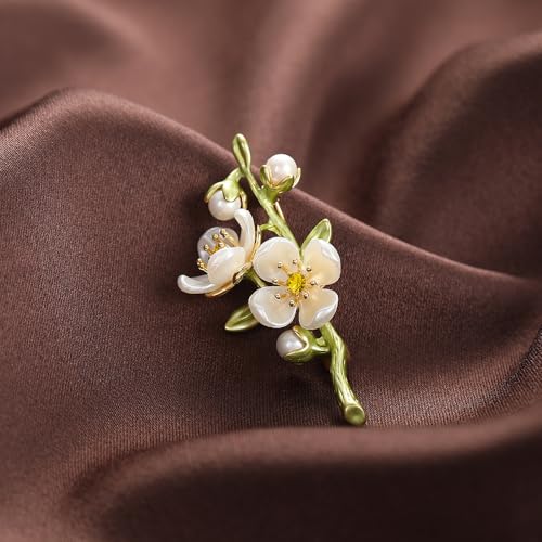 Image of 2 Pieces Fashion Ballerina&Violin&Cherry Blossom&Pipa&Peony Flower Brooch Woman High-end Artistic Temperament Pin Personality Cute Suit Coat With Accessories