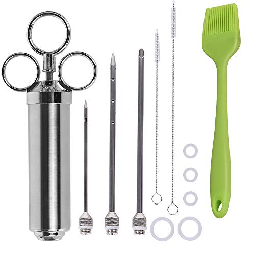 Meat Injector, Ostrichy Stainless Steel Meat Injector Syringe, Flavor Injector Food Injector Syringe