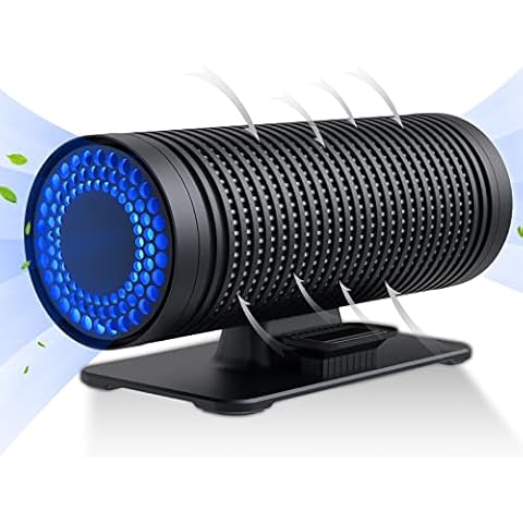 Air Purifier for Car,QUEENTY Car Air Purifier with HEPA True Filter,Portable Air Purifier Cleaner with LED Light for Home Office Desktop Traveller (Black) Cover