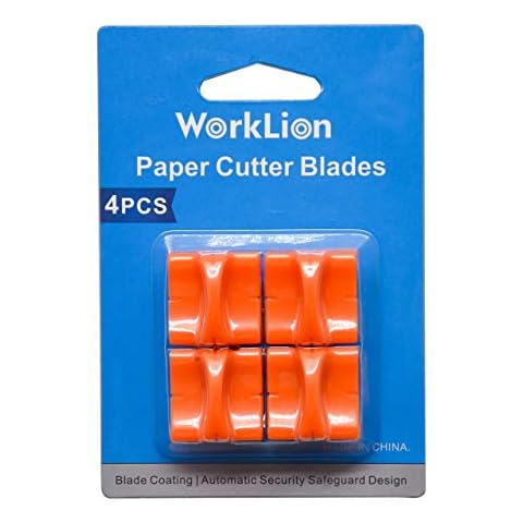 WORKLION Paper Trimmer Replacement Blades with Automatic Security Safeguard Design - A4 Paper Cutter Blade Refill (4 Pack) Cover