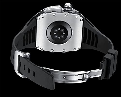 Kit mod Apple Watch boîtier métal bracelet fluororubber 45mm 44mm agate - 4