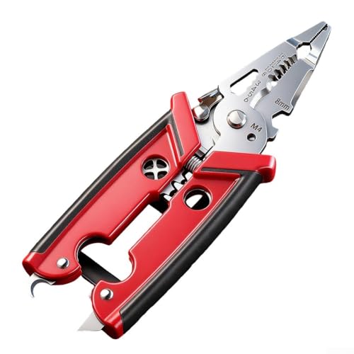 Herramienta pelacables profesional 18 en 1 con funciones de crimpado, corte, envoltura, rotura de uñas y gancho para un manejo integral de cables (1 unidad)