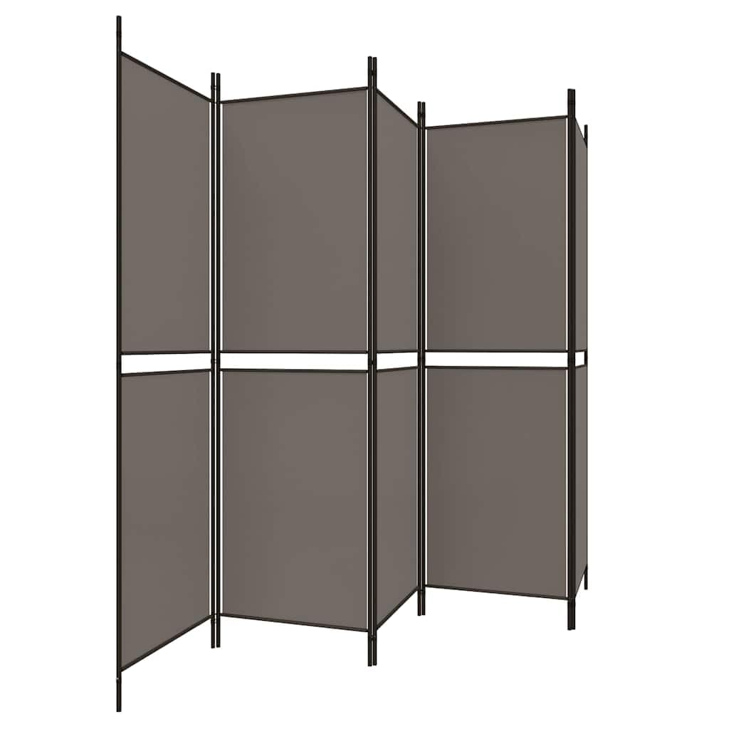 Parawan z 5 panelami 300 x 200 cm materiał antracytowy