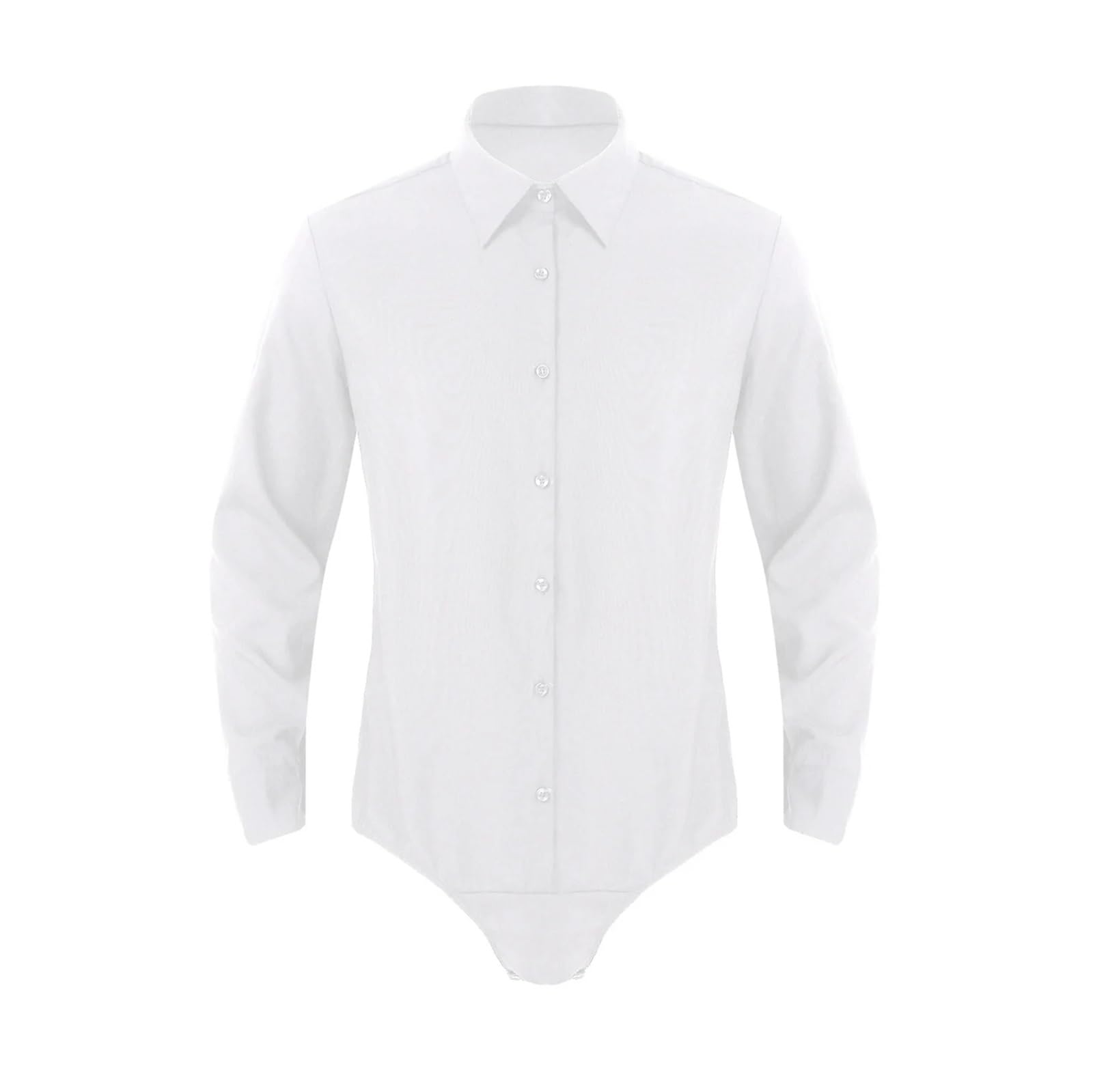 Ropa de baile latino para hombres camisa de una pieza de manga larga con botones
