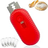 qifuwanjingfeng Bread Lame Dough Scoring Tool,Retractable Sourdough Scoring Tool with Stainless Steel Blade for Bread Baking, Cooking Supplies Accessories (RED)