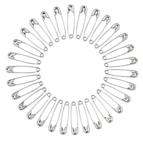 Image of Safety Pin | Stainless Steel Rust-Resistant Safety Pins for Saree, Dupatta, Sewing, Tailoring, Quilting, Craft, Baby Clothes & Daily Household Use (Silver, 02)