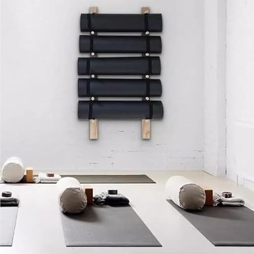 Freistehendes Aufbewahrungsregal aus Holz für Yogamatten und Schaumstoffrollen – Stabiles Regal für Fitnessstudio, Studio, Zuhause, Fitnesszubehör, platzsparende Lösung