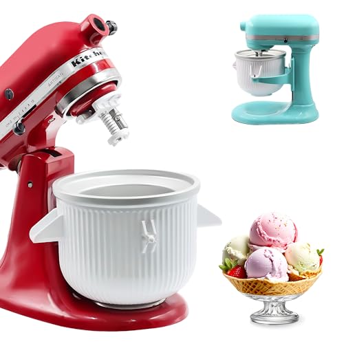 Ice-Cream-Maker-Attachment for Kitchen Aid, 2Qt IceCream Bowl Com...