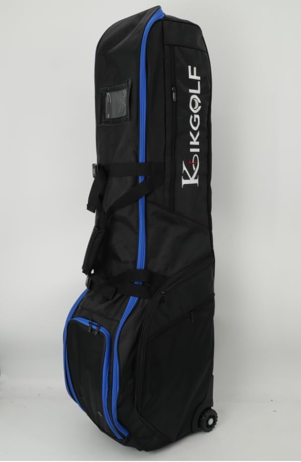Golf Travel Bag with Wheels,Excellent Zipper, Airline Travel(BLUE/BLACK) | Water-Resistant 900D Oxford, Soft-Sided Design, Rolling Wheels, Excellent Zipper, Universal Fit, Airline Travel