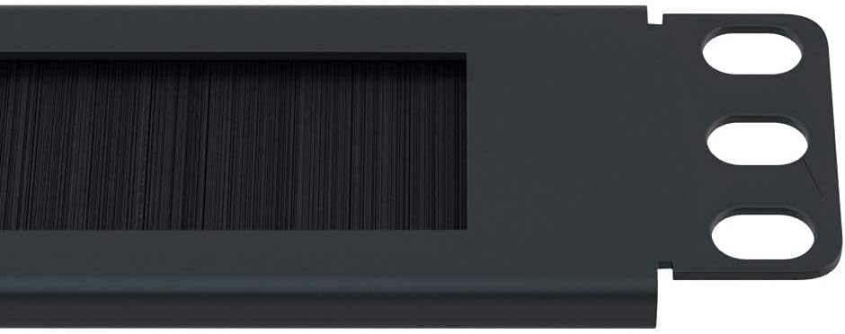 1u brush panel 19” horizontal grommet strip server rack cable management panel by cablerack
