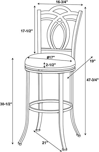 Linon Coffee Brown Metal Swivel 30" Bar Stool #TOP2