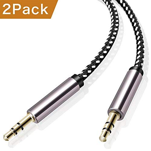 AUX Cable, [5ft / 2 Pack- Copper Shell, Hi-Fi Sound] 3.5mm Auxiliary Audio Cable Nylon Braided Aux Cord Compatible Car / Home Stereos,Speaker,iPhone iPod iPad,Headphones,Sony,Echo Dot,Beats ect