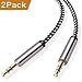 AUX Cable, [5ft / 2 Pack- Copper Shell, Hi-Fi Sound] 3.5mm Auxiliary Audio Cable Nylon Braided Aux Cord Compatible Car / Home Stereos,Speaker,iPhone iPod iPad,Headphones,Sony,Echo Dot,Beats ect