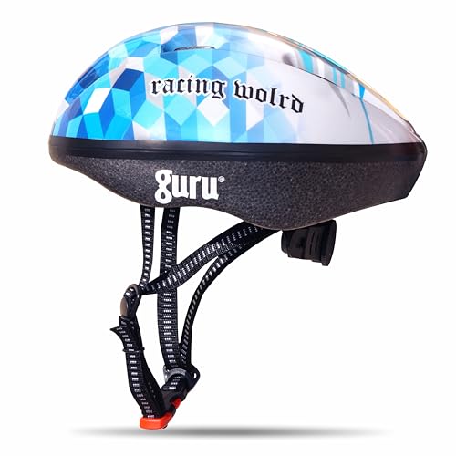 Image of GURU Cycling Helmet, Light Weight with Superior Ventilation, Helmet for Mountain, Road Bike & Skating Helmet with Premium Black EPS Foam Lining, Ideal for Adults and Kids