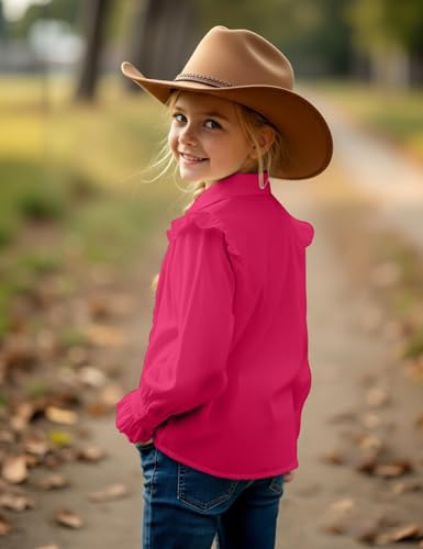 Image of Girls Short Sleeve Button Down Shirts Ruffle School Uniform Crop Tops Peter Pan Collar Plaid Blouse 4-13Y