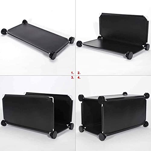 Armoire pliante noire et étagère de rangement en couches pour tri et organisation salon