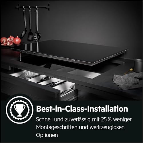 Foto von AEG IKE64450XB Elektro-Kochfeld/60 cm/Glasfarbe Schwarz/Induktionskochfeld mit Power-Funktion/3stufige Restwärmeanzeige/autarkes Kochfeld/Edelstahlrahmen