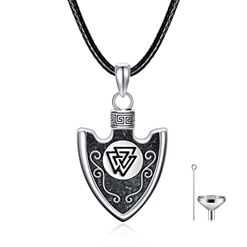 Sterling Silver Urn Necklace for Ashes Elephant/Owl/Tree of Life/Arrowhead Pendant Necklace Cremation Jewelry Memorial Bereavement Keepsakes Gifts for Men Women