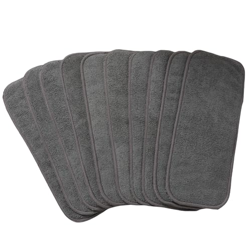 Asenappy 10pcs Reusable Soft 3 Layers Inserts for Baby Cloth Diaper,High Absorbing Washable Liners (10pcs-Grey Inserts)
