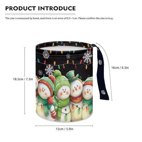 Image of Green Snowman Christmas Trash Can for Car Garbage Can for Back Seat Leak Proof with Adjustable Buttons Auto Accessories for Women Interior