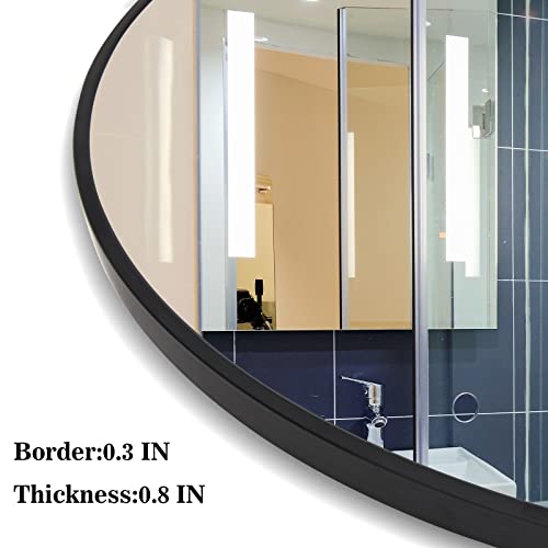 Arched Mirror 31 "X33, Metal Framed Mirror For Fireplace, Wall Mounted Mirror For Porch, Hd Wide Arched Mirror, Arched Wall Mirror For Bedroom, Living Room, Entrance (Black) #TOP5