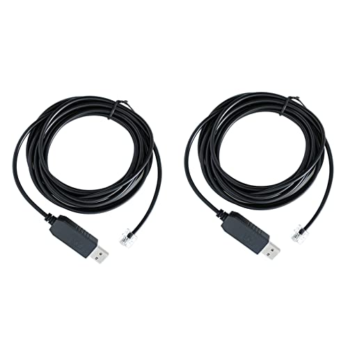 nnik 2X USB - Rj11 Rj12 6P4C A_v^[ VAP[u EQMOD P[u - }Eg PC RlNgp nhRg[P[upA1.8M
