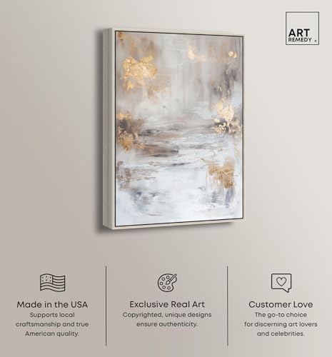 Art Remedy Burnished Patina Canvas Gemstone Abstract Art, Silver Frame, 16" x 24" by Art Remedy - Image 2