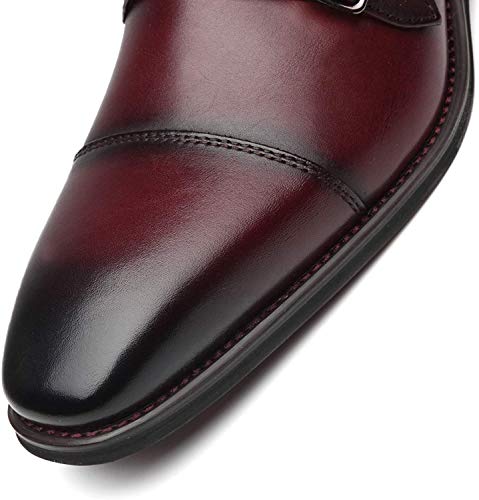 Image of La Milano Mens Double Monk Strap Slip on Loafer Cap Toe Leather Oxford Formal Business Casual Comfortable Dress Shoes for Men